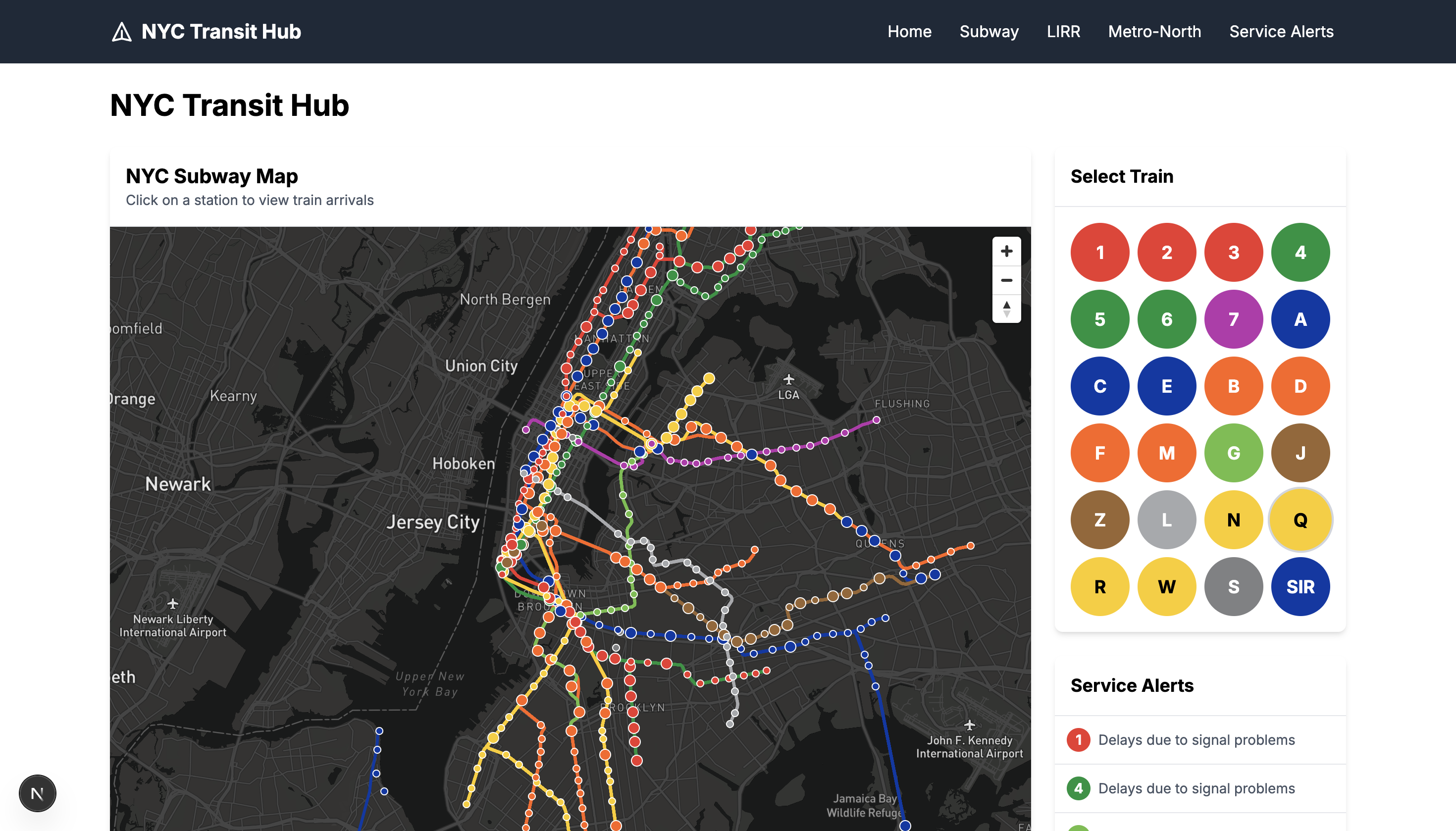 NYC Transit Hub project screenshot